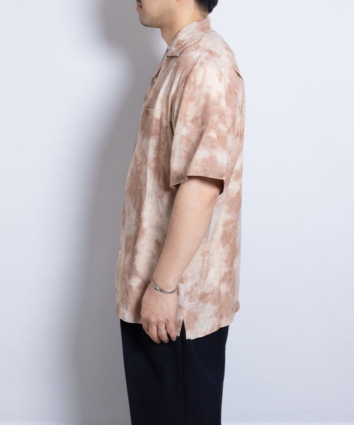 【Aloha Blossom】CHUSEN DYE SHORT SLEEVE - BROWN×BEIGE / アロハブロッサム 注染 レーヨン アロハシャツ 2025SS 2025春夏 正規取扱店 神奈川 鎌倉 オンラインショップ  通販