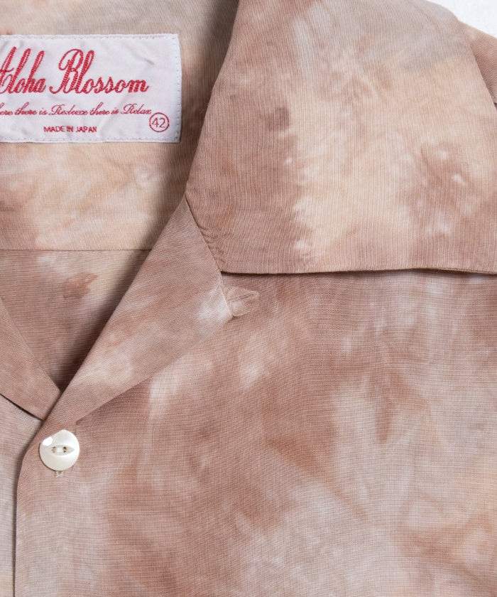 【Aloha Blossom】CHUSEN DYE SHORT SLEEVE - BROWN×BEIGE / アロハブロッサム 注染 レーヨン アロハシャツ 2025SS 2025春夏 正規取扱店 神奈川 鎌倉 オンラインショップ  通販