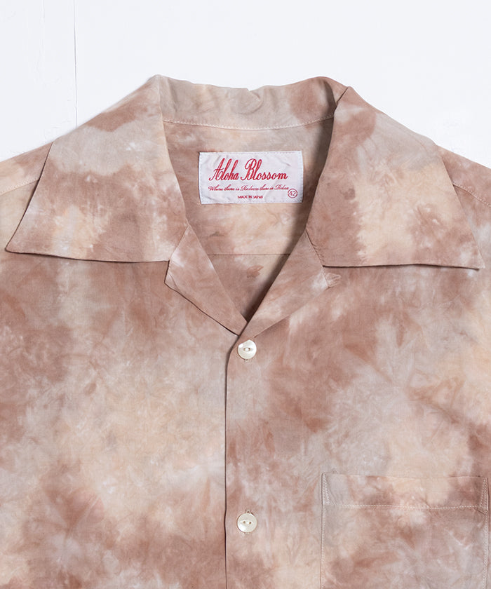 【Aloha Blossom】CHUSEN DYE SHORT SLEEVE - BROWN×BEIGE / アロハブロッサム 注染 レーヨン アロハシャツ 2025SS 2025春夏 正規取扱店 神奈川 鎌倉 オンラインショップ  通販