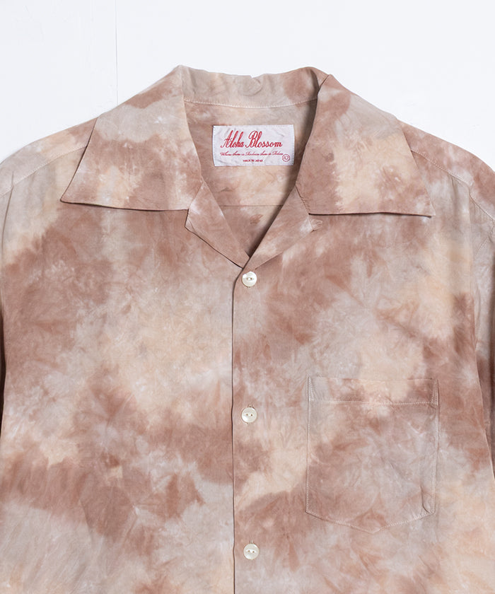【Aloha Blossom】CHUSEN DYE SHORT SLEEVE - BROWN×BEIGE / アロハブロッサム 注染 レーヨン アロハシャツ 2025SS 2025春夏 正規取扱店 神奈川 鎌倉 オンラインショップ  通販