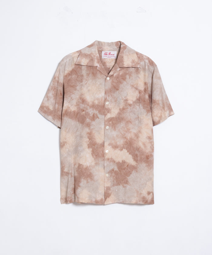 【Aloha Blossom】CHUSEN DYE SHORT SLEEVE - BROWN×BEIGE / アロハブロッサム 注染 レーヨン アロハシャツ 2025SS 2025春夏 正規取扱店 神奈川 鎌倉 オンラインショップ  通販