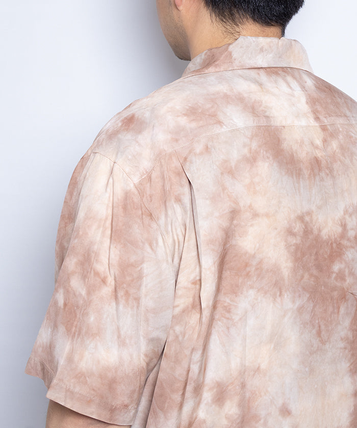 【Aloha Blossom】CHUSEN DYE SHORT SLEEVE - BROWN×BEIGE / アロハブロッサム 注染 レーヨン アロハシャツ 2025SS 2025春夏 正規取扱店 神奈川 鎌倉 オンラインショップ  通販