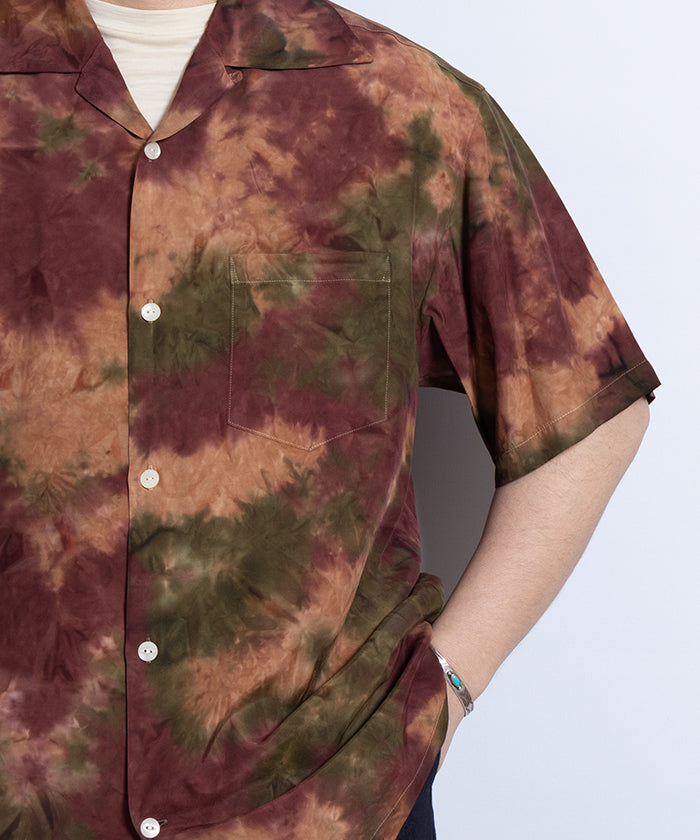 【Aloha Blossom】CHUSEN DYE SHORT SLEEVE - GREEN×PURPLE / アロハブロッサム 注染 レーヨン アロハ シャツ 正規取扱店 神奈川 鎌倉 オンラインショップ 通販 
