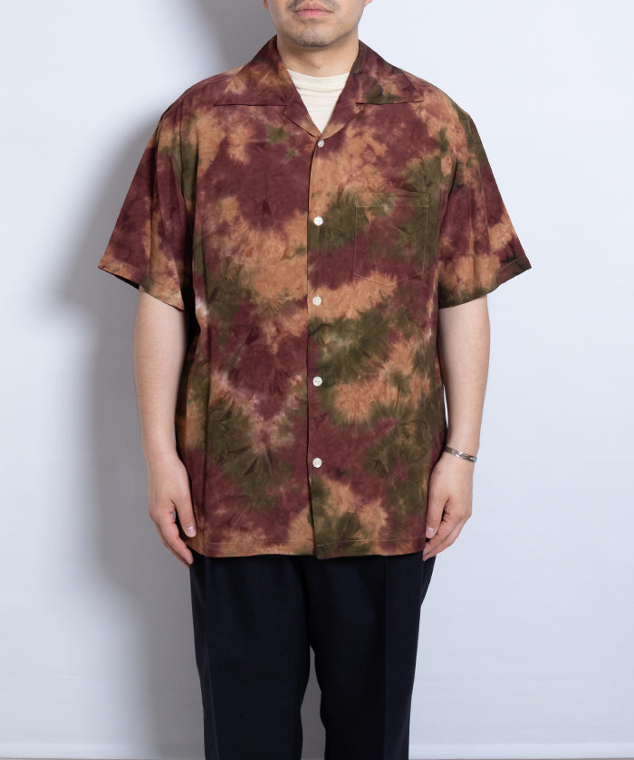 【Aloha Blossom】CHUSEN DYE SHORT SLEEVE - GREEN×PURPLE / アロハブロッサム 注染 レーヨン アロハ シャツ 正規取扱店 神奈川 鎌倉 オンラインショップ 通販 