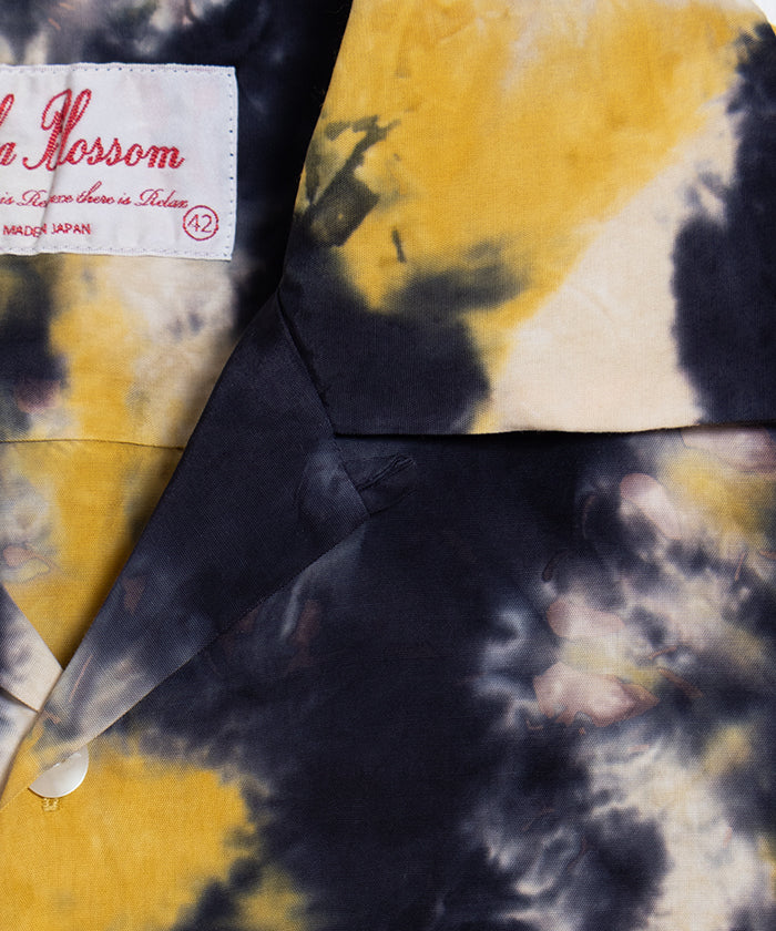 【Aloha Blossom】CHUSEN DYE SHORT SLEEVE - NAVY×YELLOW×WHITE / アロハブロッサム 注染 レーヨン アロハ シャツ 2025SS 2025春夏 正規取扱店 神奈川 鎌倉 オンラインショップ 通販