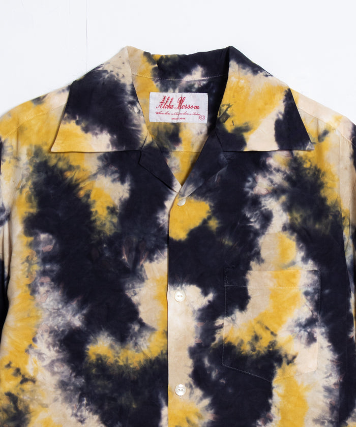 【Aloha Blossom】CHUSEN DYE SHORT SLEEVE - NAVY×YELLOW×WHITE / アロハブロッサム 注染 レーヨン アロハ シャツ 2025SS 2025春夏 正規取扱店 神奈川 鎌倉 オンラインショップ 通販