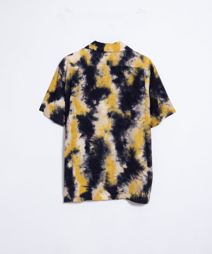 【Aloha Blossom】CHUSEN DYE SHORT SLEEVE - NAVY×YELLOW×WHITE / アロハブロッサム 注染 レーヨン アロハ シャツ 2025SS 2025春夏 正規取扱店 神奈川 鎌倉 オンラインショップ 通販