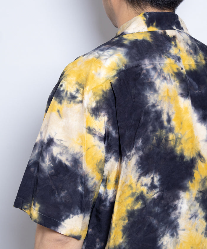 【Aloha Blossom】CHUSEN DYE SHORT SLEEVE - NAVY×YELLOW×WHITE / アロハブロッサム 注染 レーヨン アロハ シャツ 2025SS 2025春夏 正規取扱店 神奈川 鎌倉 オンラインショップ 通販