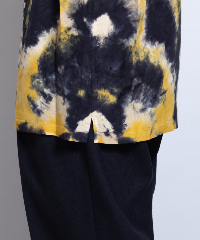 【Aloha Blossom】CHUSEN DYE SHORT SLEEVE - NAVY×YELLOW×WHITE / アロハブロッサム 注染 レーヨン アロハ シャツ 2025SS 2025春夏 正規取扱店 神奈川 鎌倉 オンラインショップ 通販