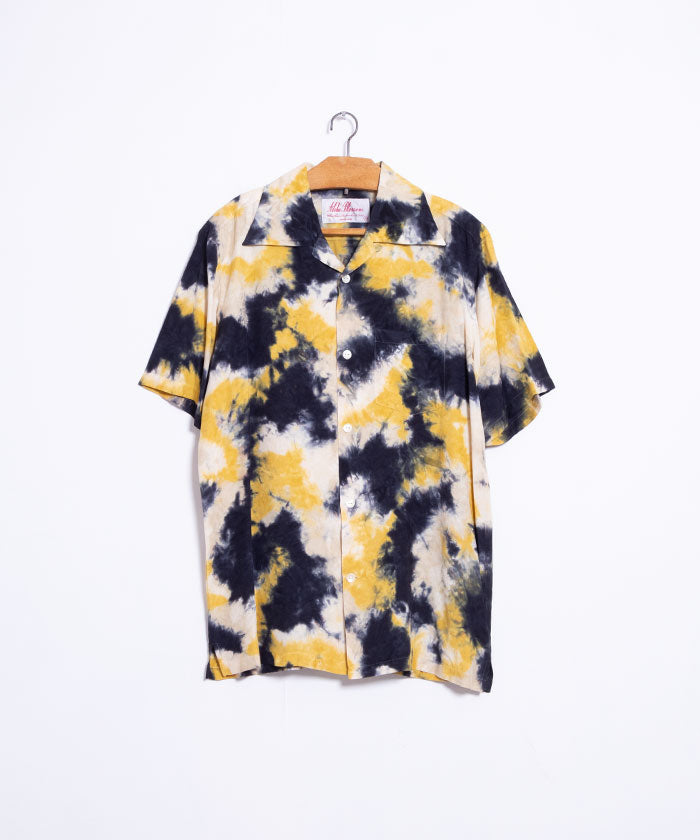 【Aloha Blossom】CHUSEN SHORT SLEEVE - NAVY / アロハブロッサム アロハシャツ レーヨン 注染