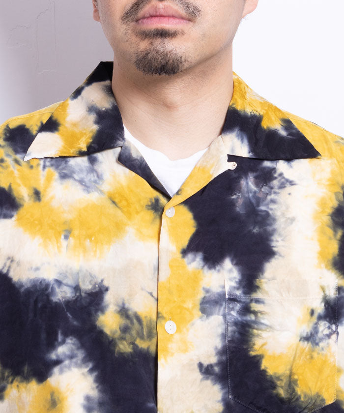 【Aloha Blossom】CHUSEN SHORT SLEEVE - NAVY / アロハブロッサム アロハシャツ レーヨン 注染 開襟シャツ ループカラーシャツ