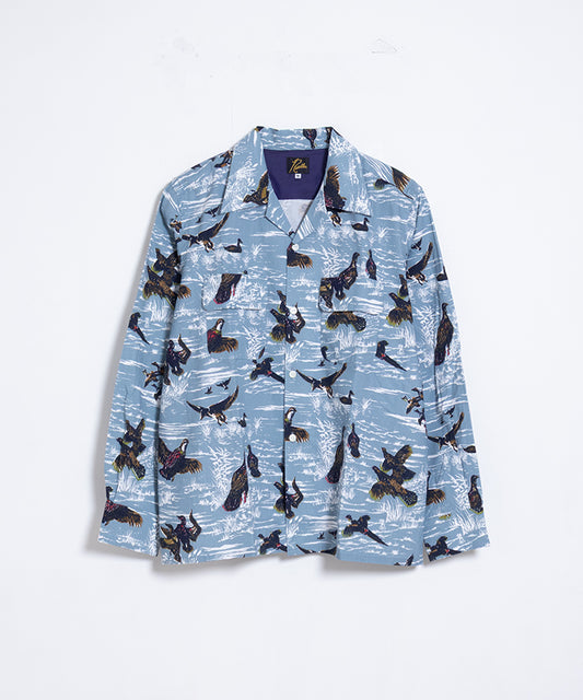 【Needles】CLASSIC SHIRT PRINTED FLANNEL BIRD - BLUE / ニードルズ クラシックシャツ プリンテッド フランネル バード 2025AW 2025秋冬 正規取扱店 神奈川 鎌倉 オンラインショップ 通販