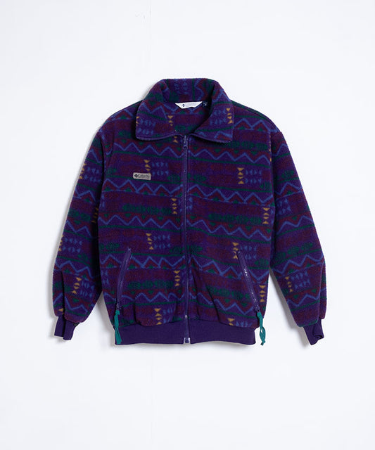 1990's COLUMBIA PATTERNED FLEECE JACKET