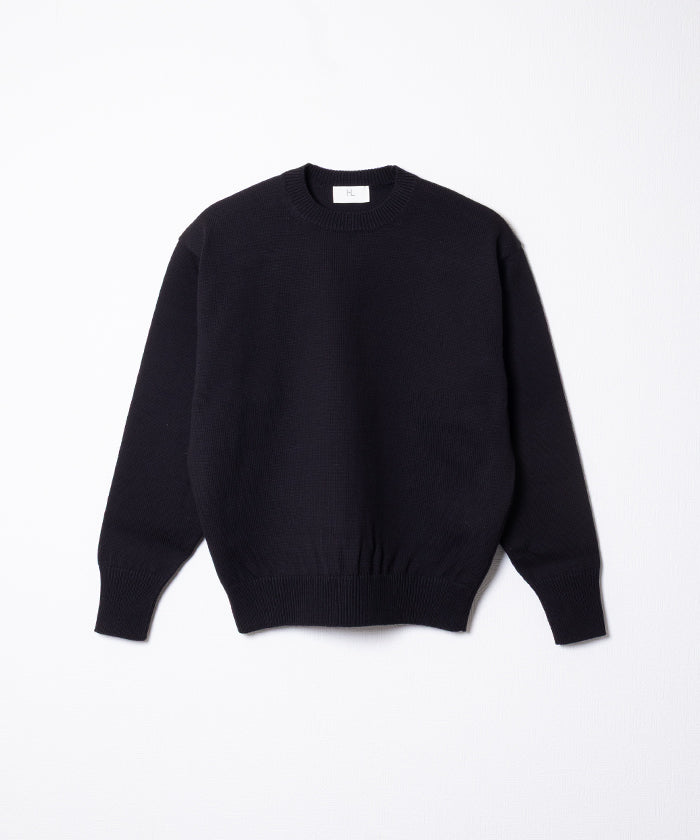 【HERILL】COTTONCODE PULLOVER - BLACK / ヘリル コットンコード プルオーバー クルーネック コットンニットセーター 2026SS 2026春夏 正規取扱店 神奈川 鎌倉 オンラインショップ 通販