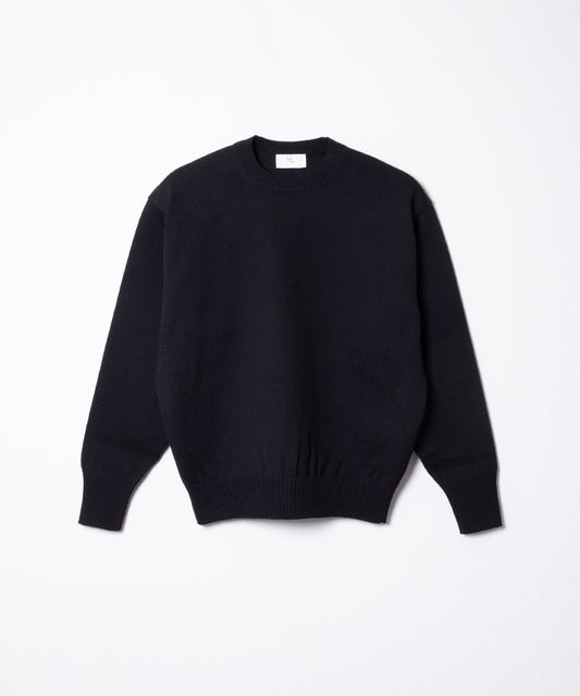 【HERILL】COTTONCODE PULLOVER - BLACK / ヘリル コットンコード プルオーバー クルーネック コットンニットセーター 2026SS 2026春夏 正規取扱店 神奈川 鎌倉 オンラインショップ 通販