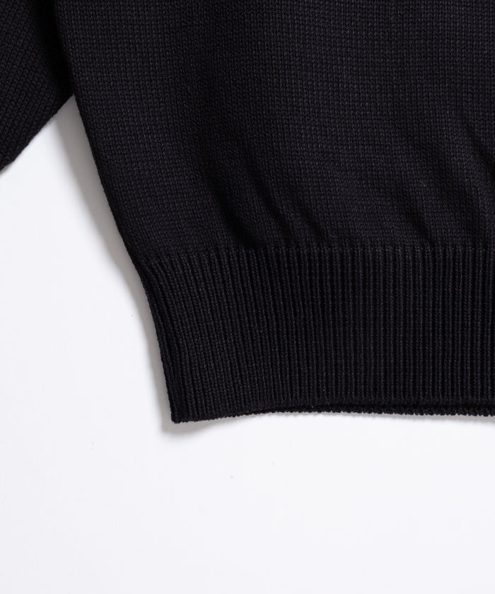【HERILL】COTTONCODE PULLOVER - BLACK / ヘリル コットンコード プルオーバー クルーネック コットンニットセーター 2026SS 2026春夏 正規取扱店 神奈川 鎌倉 オンラインショップ 通販