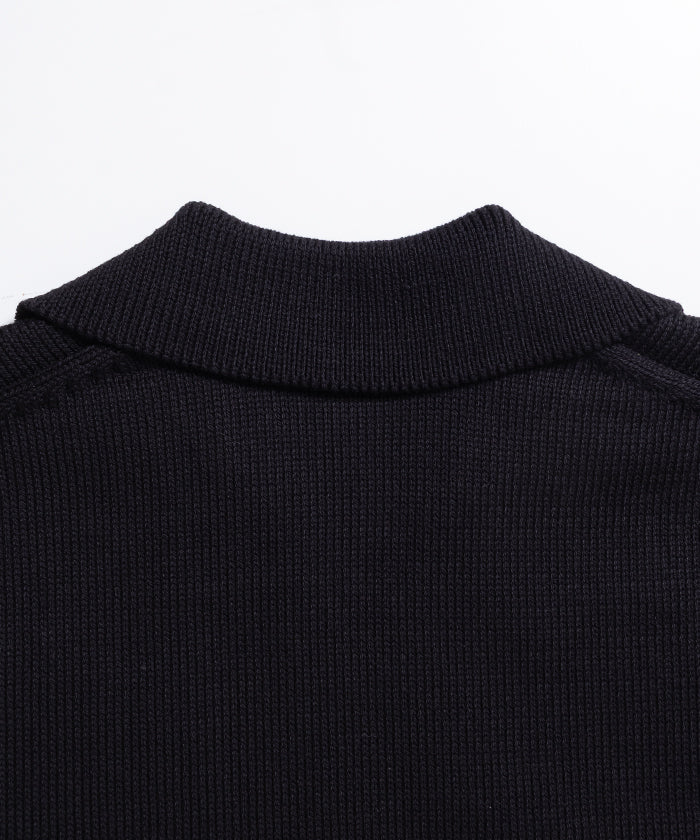 【HERILL】COTTONCODE SKIPPER - BLACK / ヘリル コットンコード スキッパー コットンニットセーター ブラック 2026SS 2026春夏 正規取扱店 神奈川 鎌倉 オンラインショップ 通販