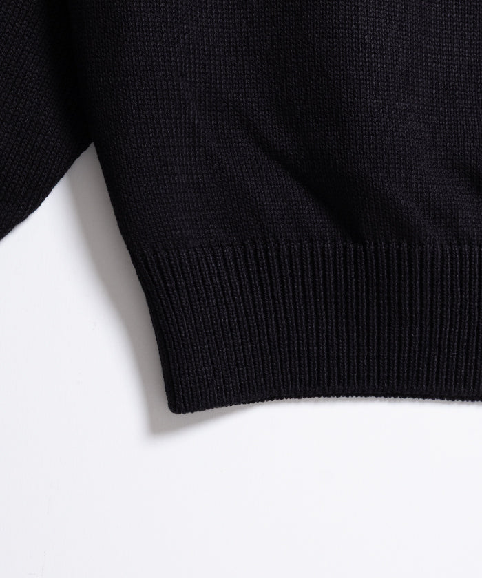 【HERILL】COTTONCODE SKIPPER - BLACK / ヘリル コットンコード スキッパー コットンニットセーター ブラック 2026SS 2026春夏 正規取扱店 神奈川 鎌倉 オンラインショップ 通販