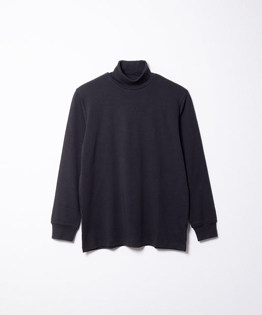 COTTON PLAIN TURTLENECK - BLACK