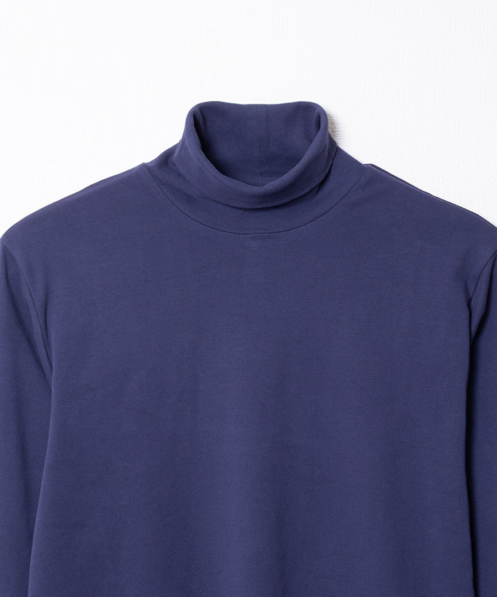 COTTON PLAIN TURTLENECK - NAVY