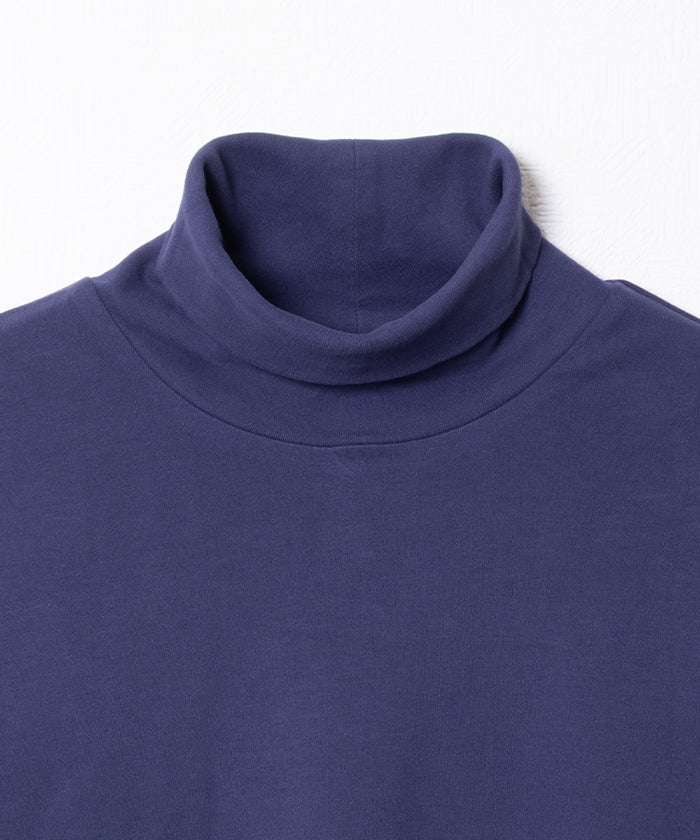 COTTON PLAIN TURTLENECK - NAVY