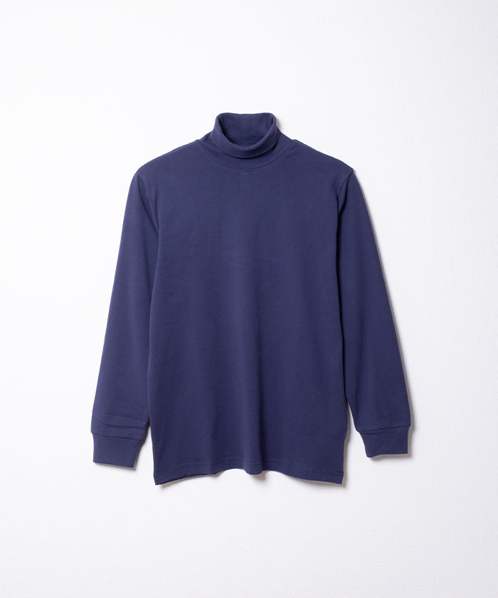 COTTON PLAIN TURTLENECK - NAVY