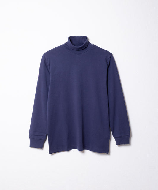 COTTON PLAIN TURTLENECK - NAVY