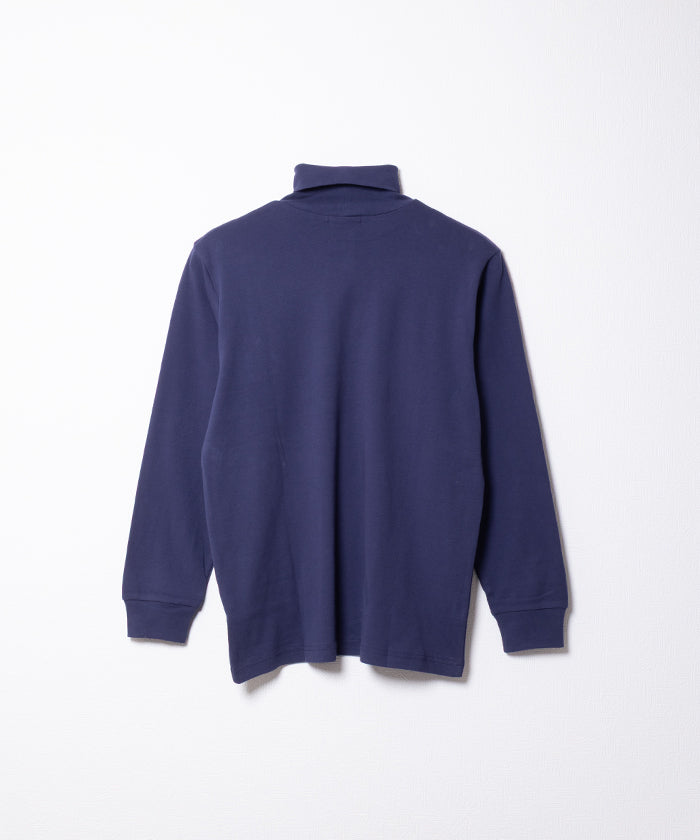 COTTON PLAIN TURTLENECK - NAVY