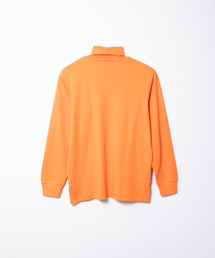 COTTON PLAIN TURTLENECK - ORANGE