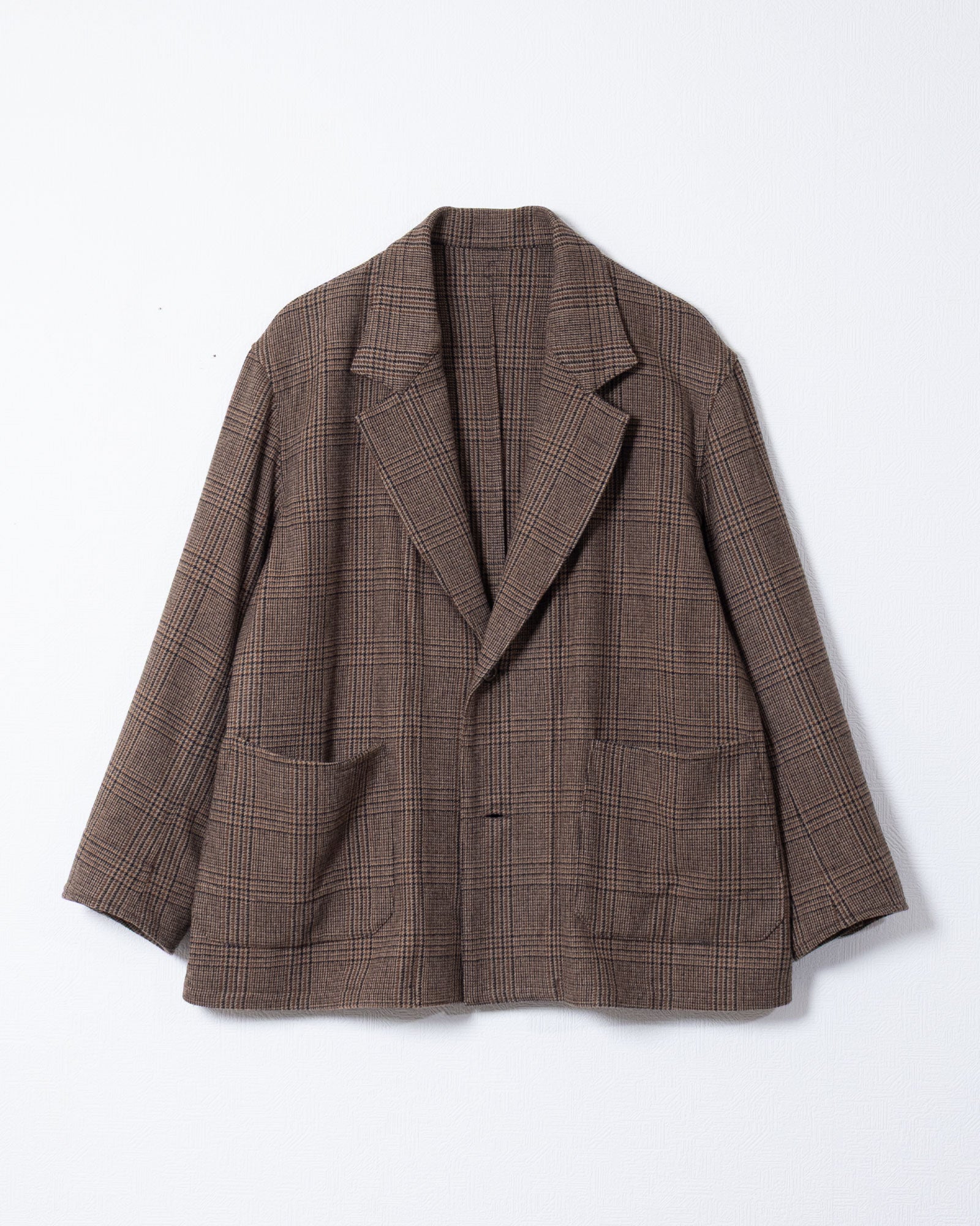 PELEMELE ペールメール カバーオールジャケット COVERALL JKT GLEN CHECK BROWN グレンチェック ウール ARZACH KAMAKURA 鎌倉 正規取扱店