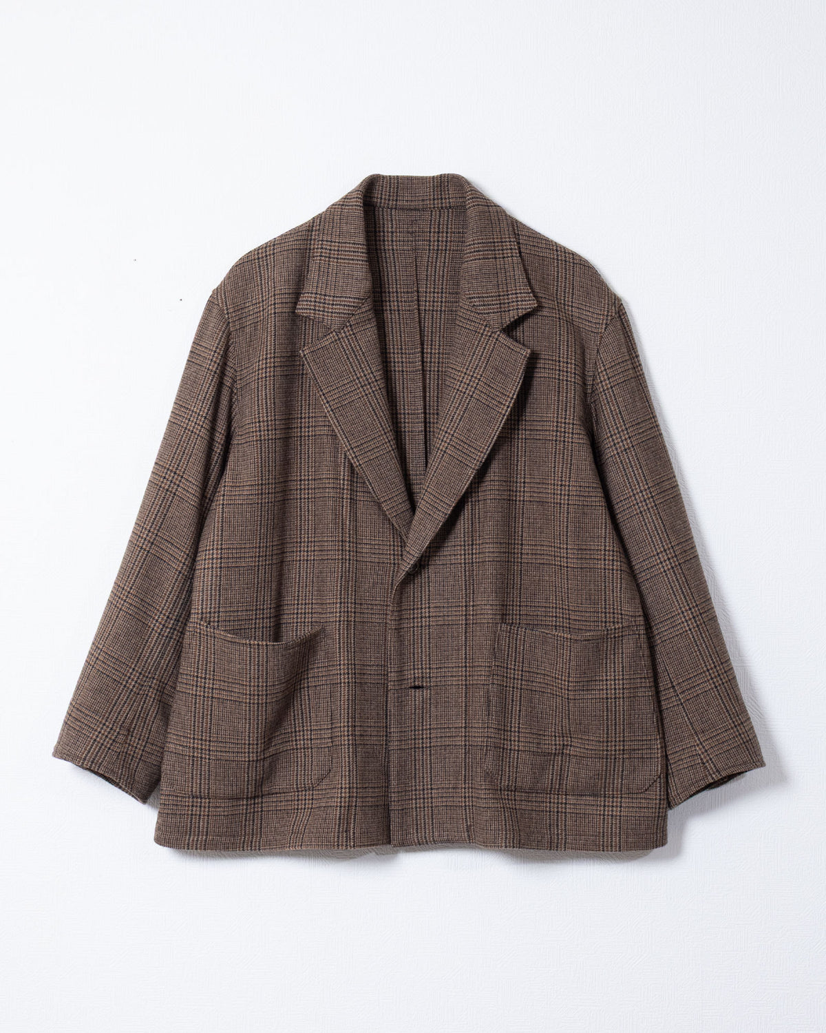 COVERALL JKT GLEN CHECK - BROWN