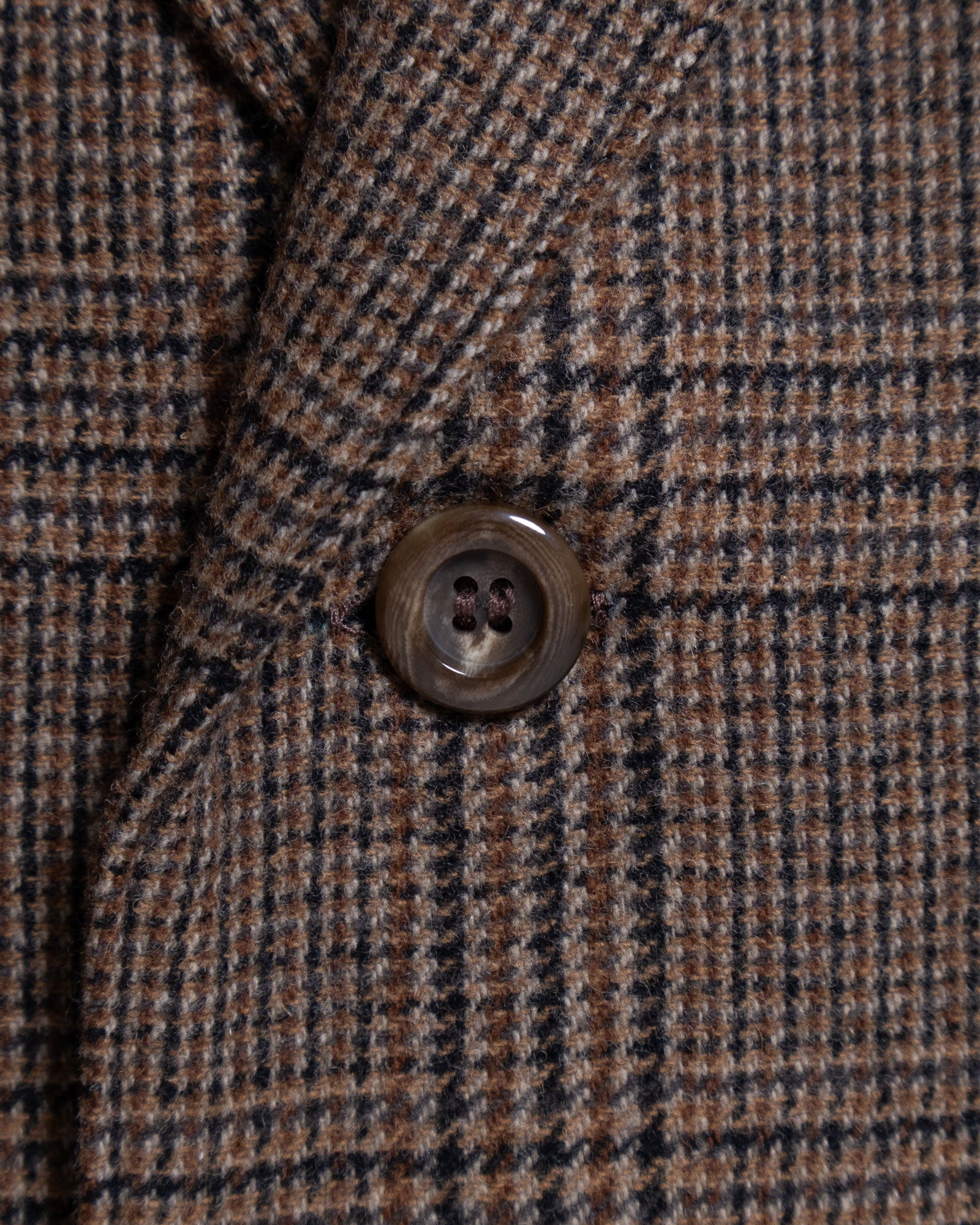 PELEMELE COVERALL JKT GLEN CHECK BROWN 着用バック