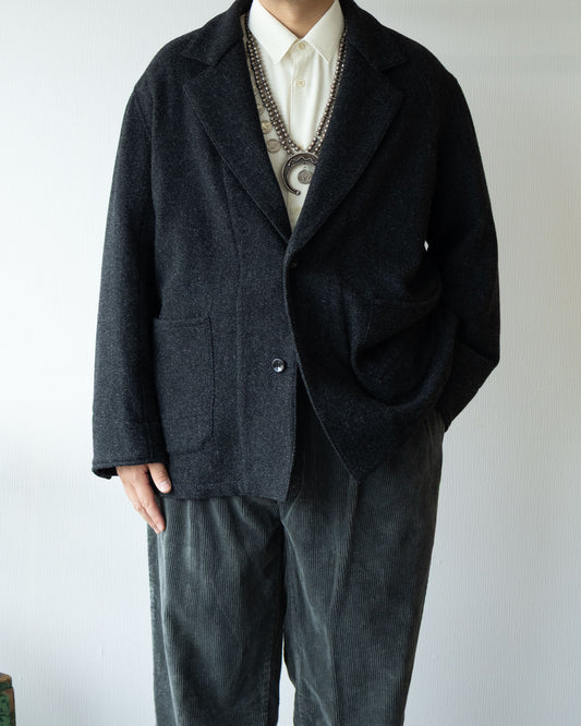  PELEMELE-COVERALL JKT TWEED - CHARCOAL - ARZACH KAMAKURA 