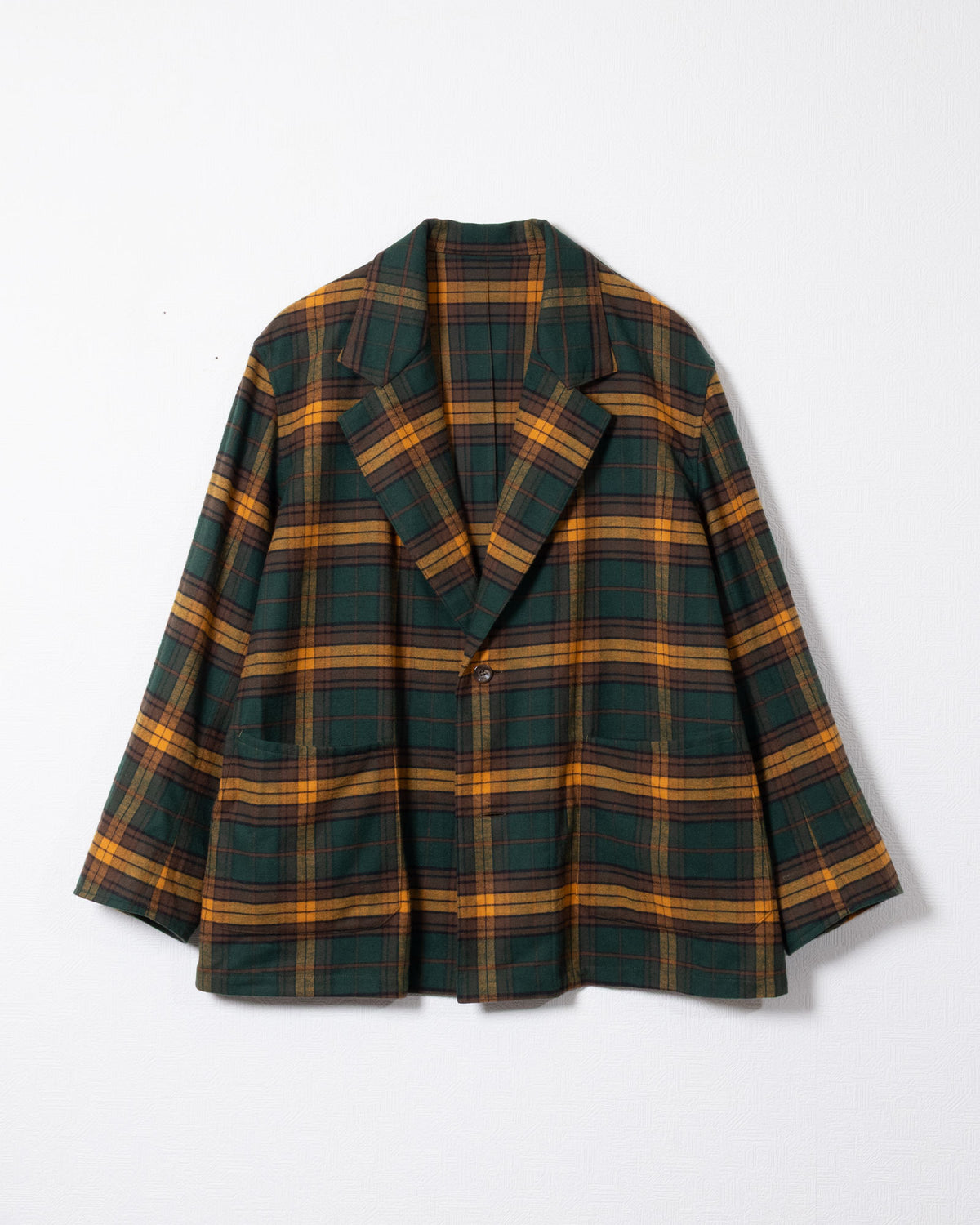 COVERALL JKT FLANNEL CHECK - GRN x YLW