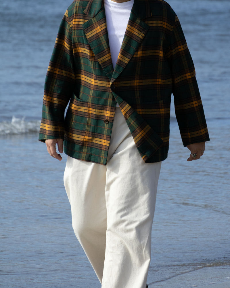COVERALL JKT FLANNEL CHECK - GRN x YLW