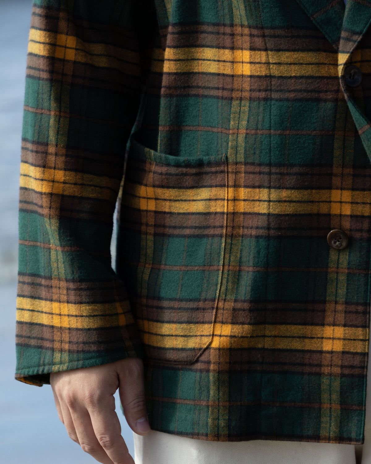 COVERALL JKT FLANNEL CHECK - GRN x YLW