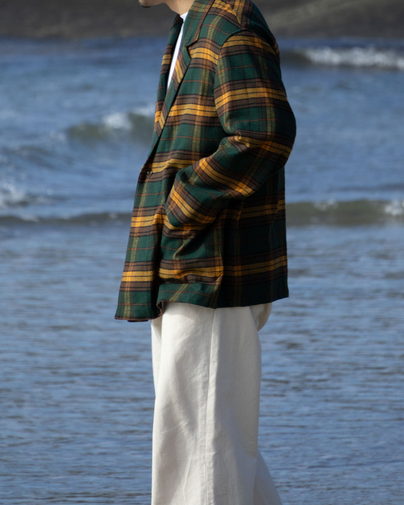 COVERALL JKT FLANNEL CHECK - GRN x YLW