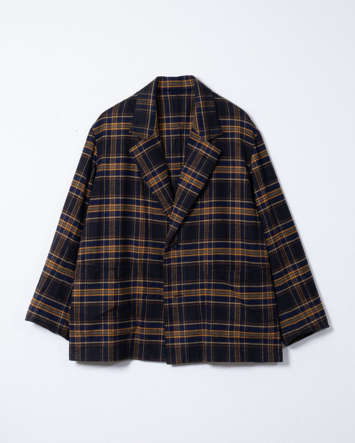 COVERALL JKT FLANNEL CHECK - NVY x YLW