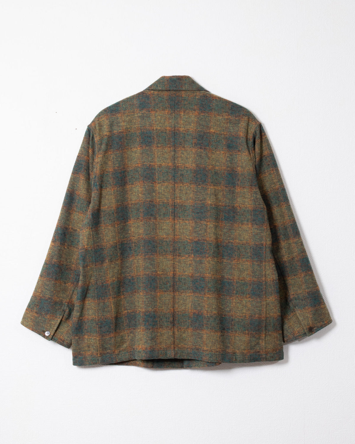 COVERALL JKT CHECK COTTON TWEED - GRN x YLW