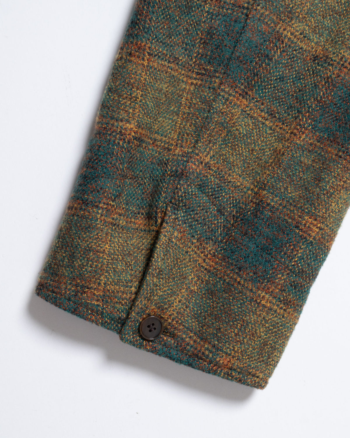 COVERALL JKT CHECK COTTON TWEED - GRN x YLW