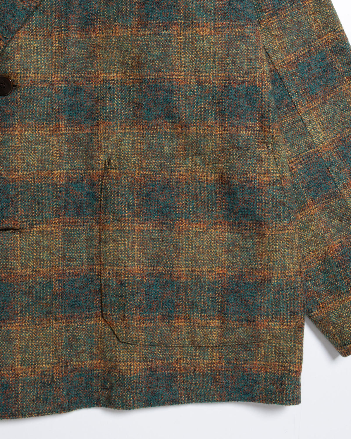 COVERALL JKT CHECK COTTON TWEED - GRN x YLW