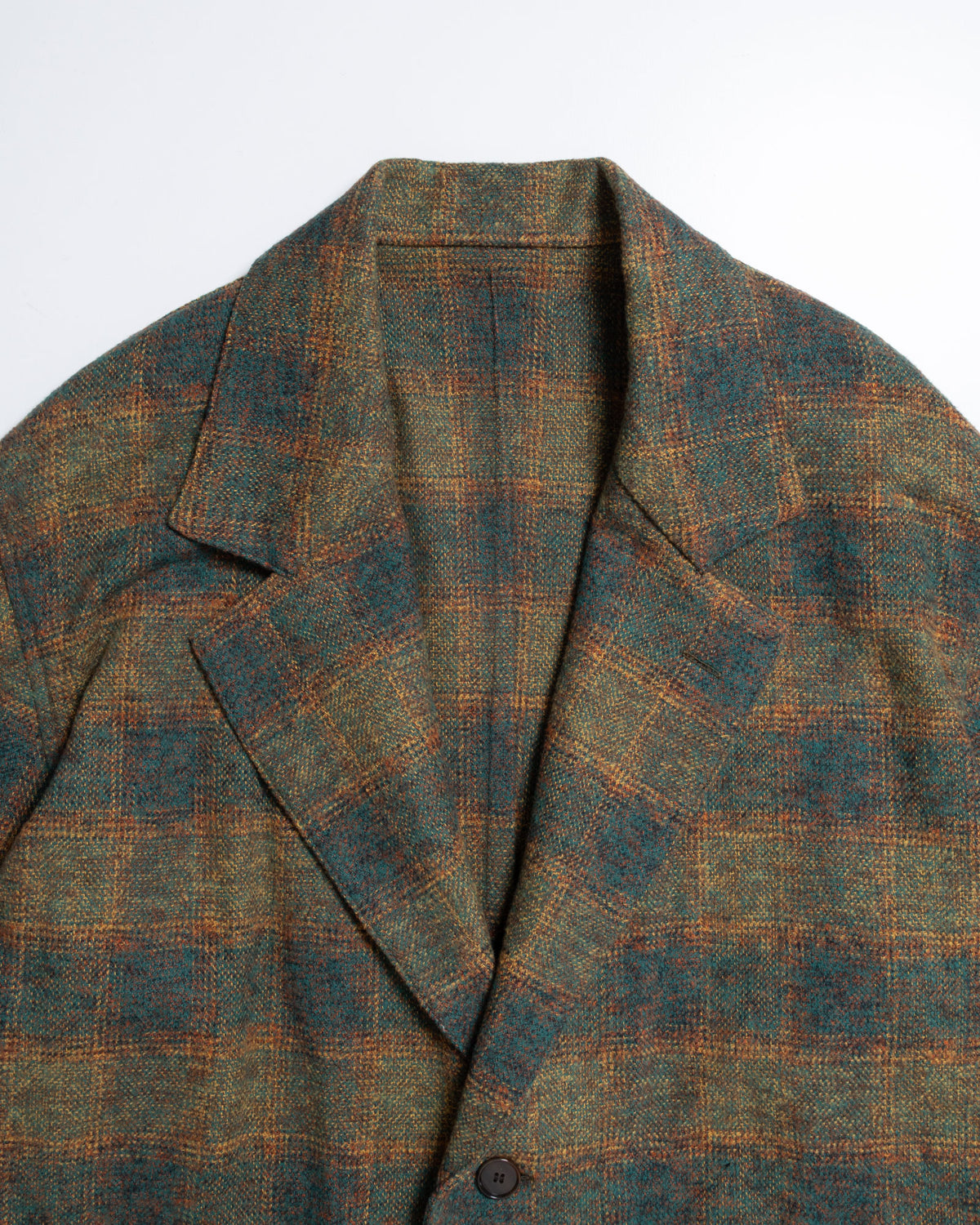 COVERALL JKT CHECK COTTON TWEED - GRN x YLW