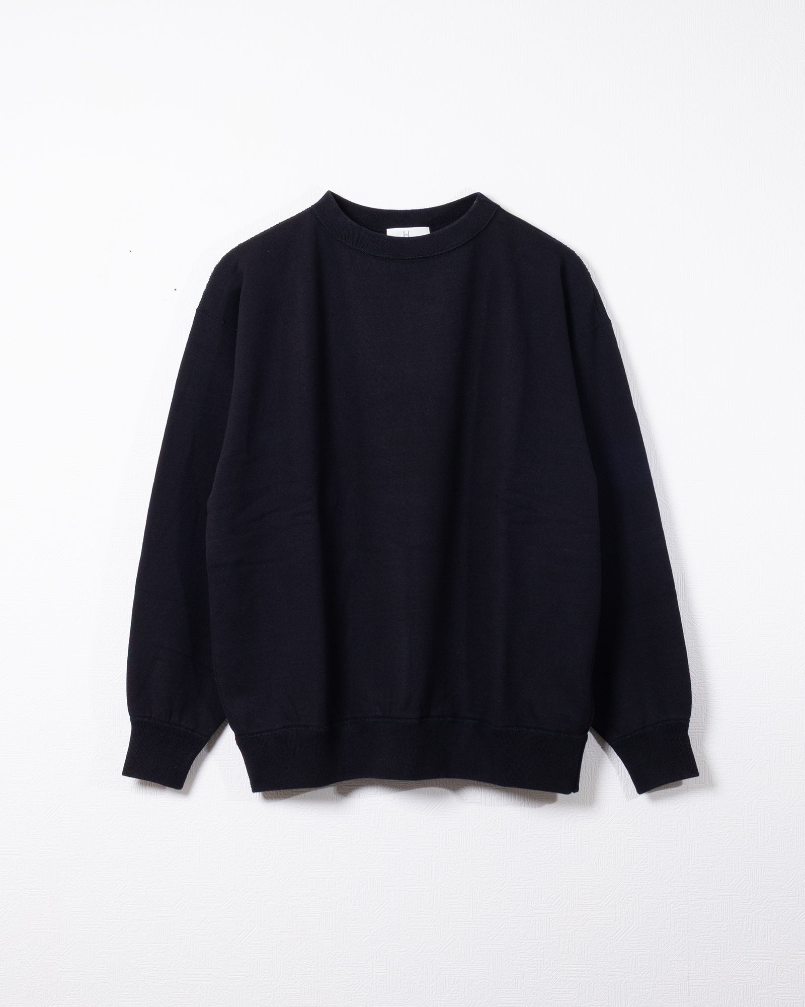 【HERILL】CREWNECK SWEATSHIRTS - BLACK / ヘリル クルーネック スウェットシャツ メンズ レディース 2026aw 2026秋冬 正規取扱店 神奈川 鎌倉 ARZACH KAMAKURA オンラインショップ 通販