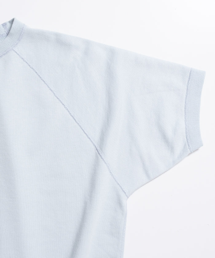 【HERILL】CREWNECK SWEATSHIRTS S/S - SAX / ヘリル クルーネック 半袖スウェットシャツ サックスブルー 2026ss 2026春夏 正規取扱店 神奈川 鎌倉 オンラインショップ 通販