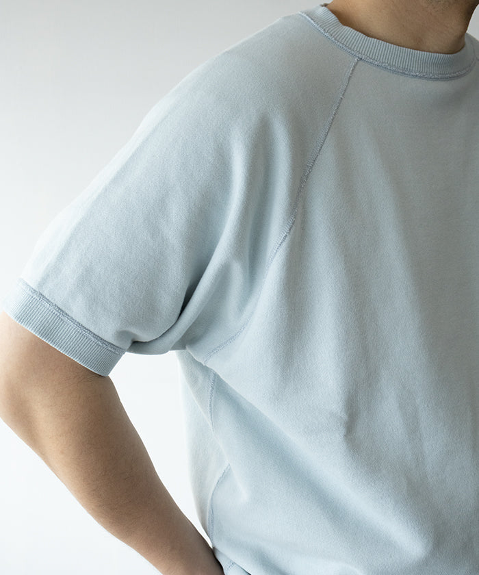 【HERILL】CREWNECK SWEATSHIRTS S/S - SAX / ヘリル クルーネック 半袖スウェットシャツ サックスブルー 2026ss 2026春夏 正規取扱店 神奈川 鎌倉 オンラインショップ 通販