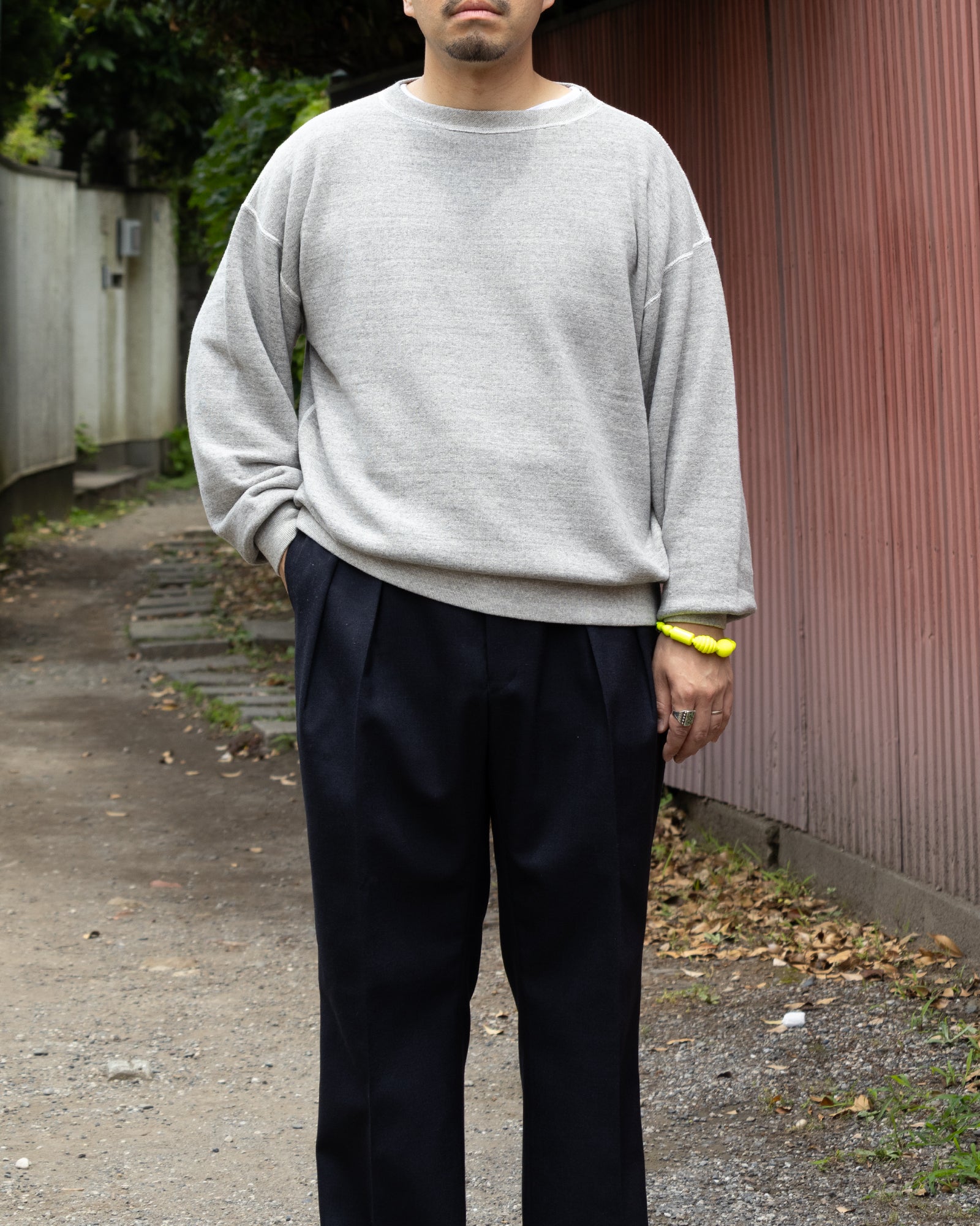 【HERILL】CREWNECK SWEATSHIRTS - TOPGRAY / ヘリル クルーネック スウェットシャツ メンズ レディース 2026aw 2026秋冬 正規取扱店 神奈川 鎌倉 ARZACH KAMAKURA オンラインショップ 通販