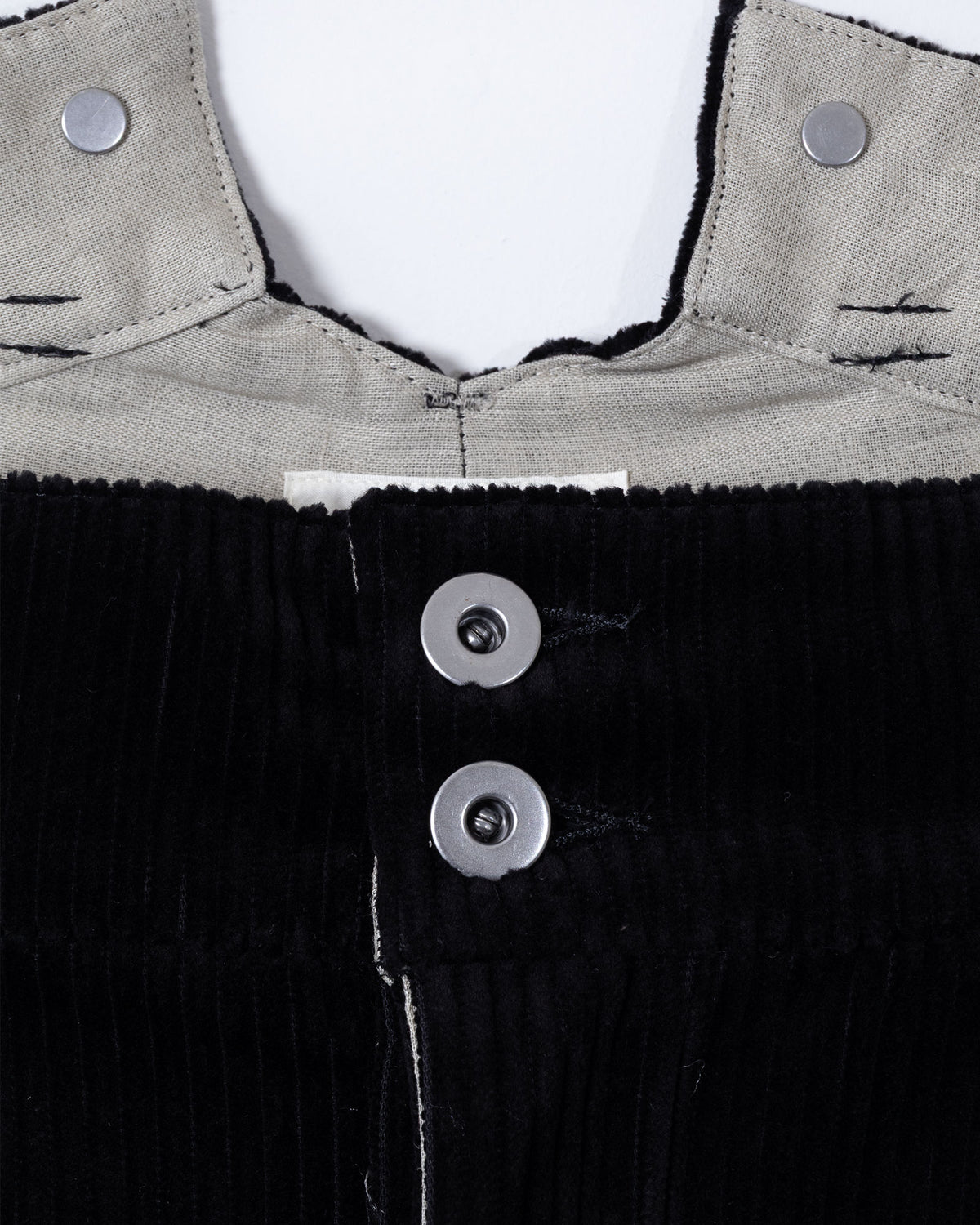 DEADSTOCK WIDE CORDUROY "BOURGERON" FRENCH WORK TROUSER - BLACK