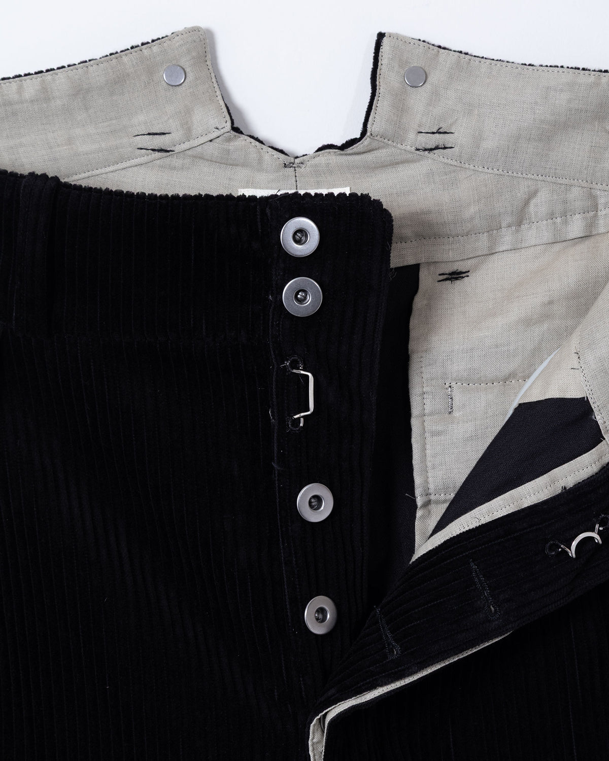 DEADSTOCK WIDE CORDUROY "BOURGERON" FRENCH WORK TROUSER - BLACK