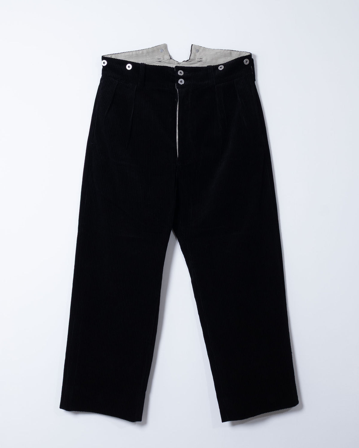 DEADSTOCK WIDE CORDUROY "BOURGERON" FRENCH WORK TROUSER - BLACK