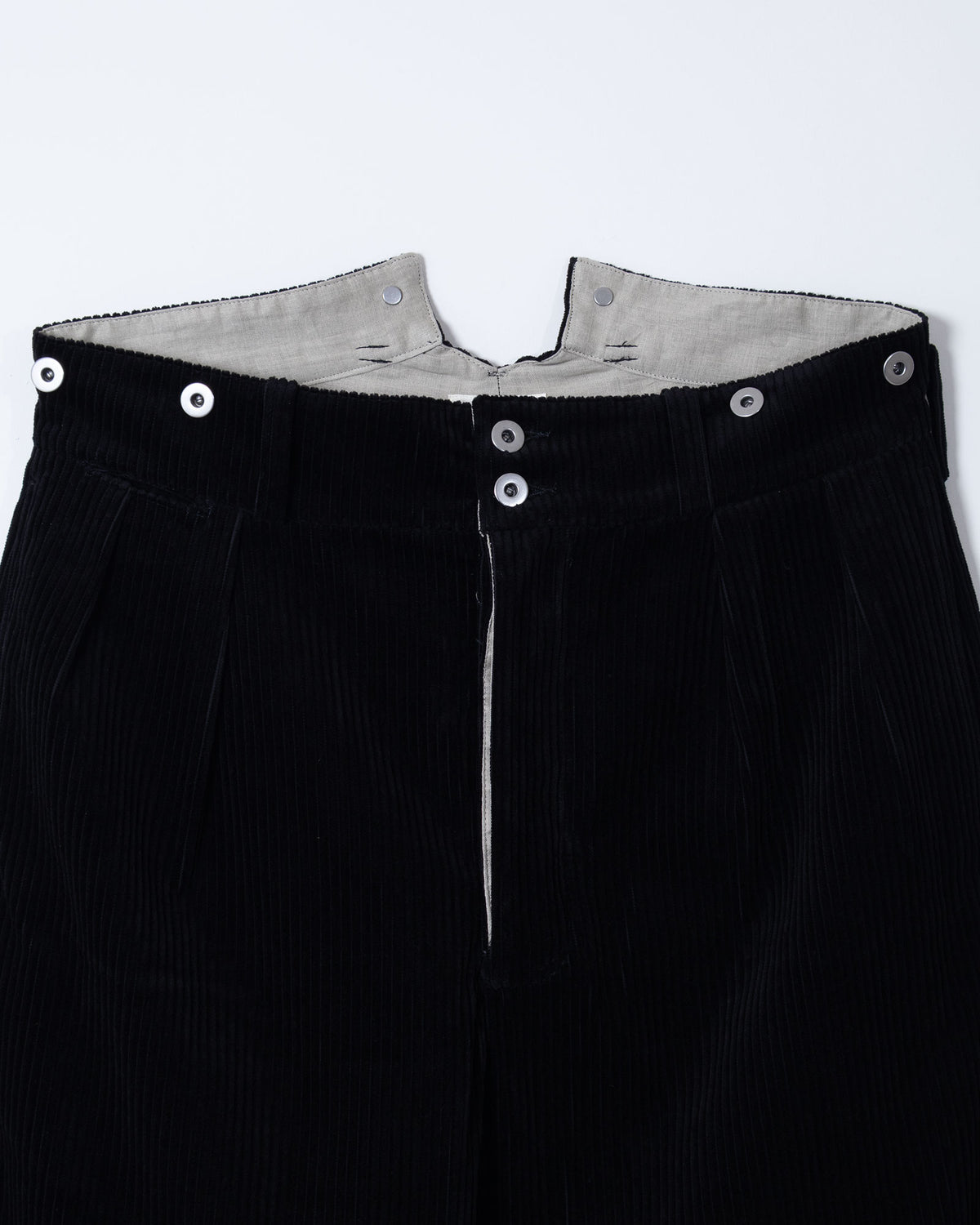 DEADSTOCK WIDE CORDUROY "BOURGERON" FRENCH WORK TROUSER - BLACK